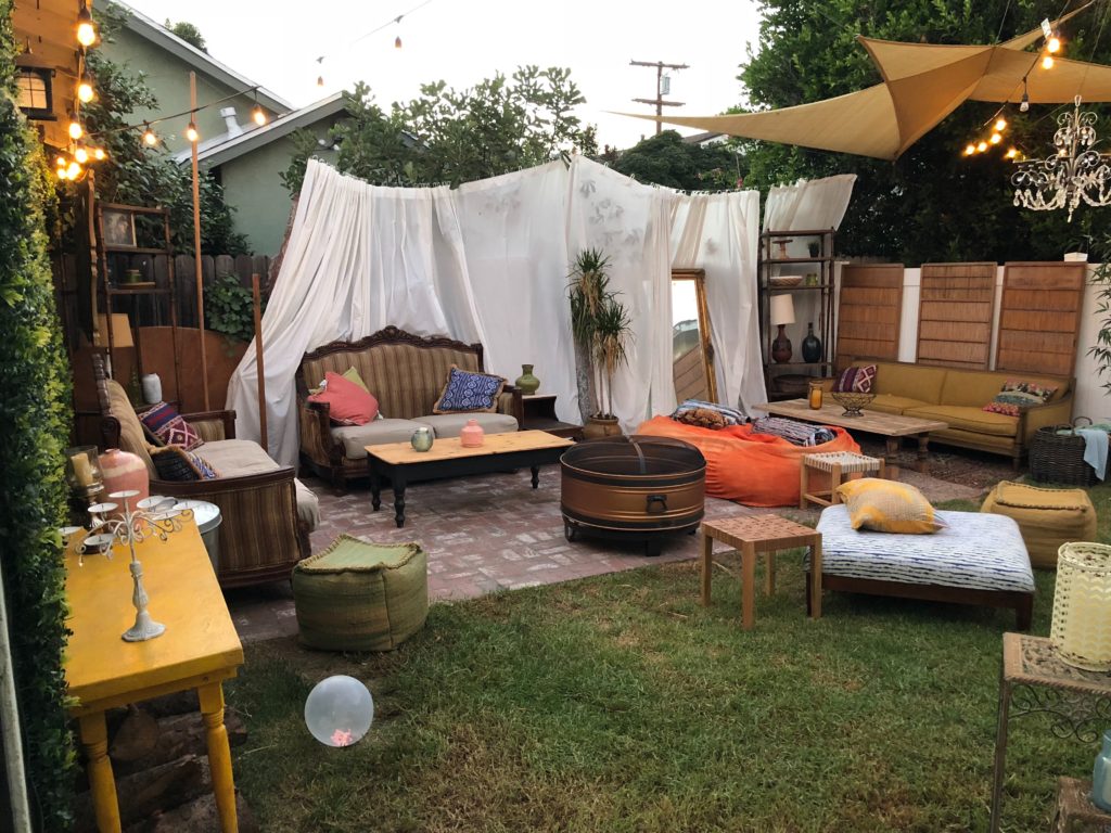 yard sale, items, sell, outside, furniture, antique, mirror, couch, chair, pillow, lights, vase, charity