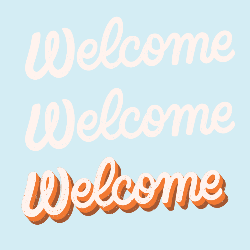 welcome, welcome email, new subscribers, blue, white, orange, marketing